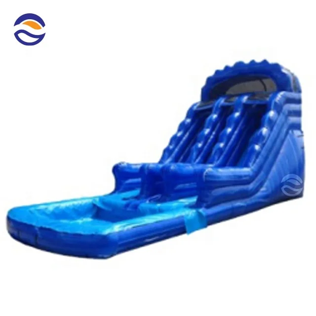 kids double lane big commercial inflatable backyard water slide with pool