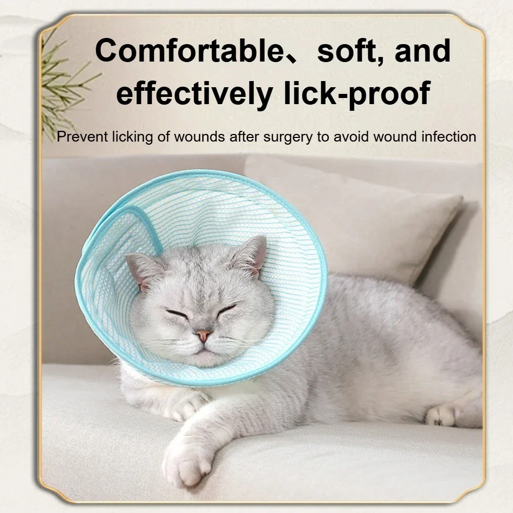 Guofeng ring buckle beauty breathable headgear anti-bite postoperative pet neck ring cat and dog collar