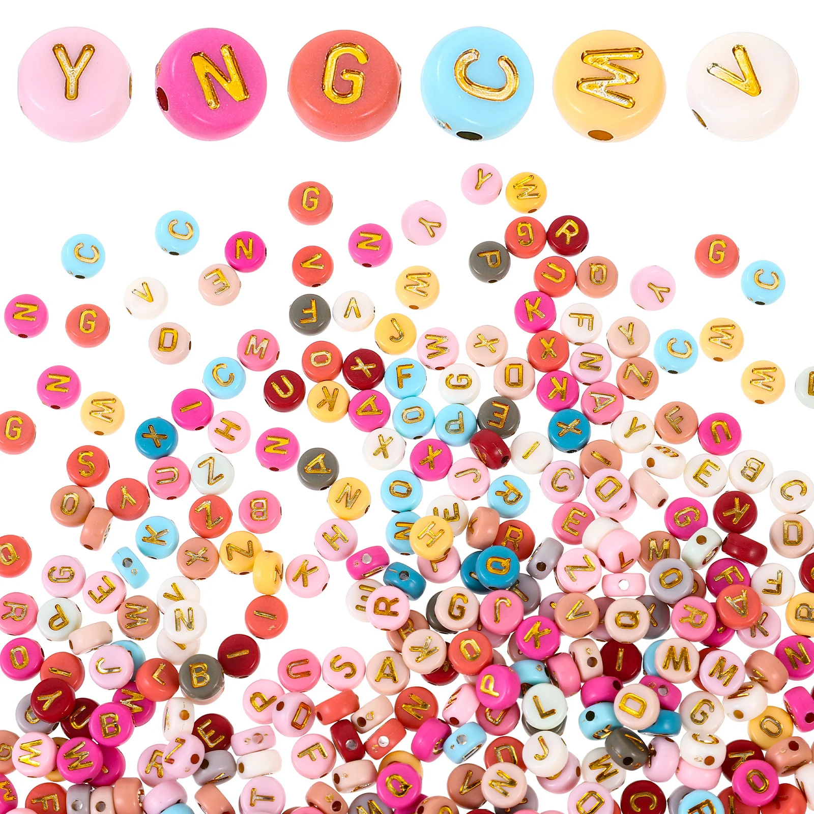 1000 قطعة الإنجليزية رسالة الاكريليك الأبجدية Diy بها بنفسك صنع المجوهرات الحرفية سوار خزر عازل الخرز رسالة الزخرفية