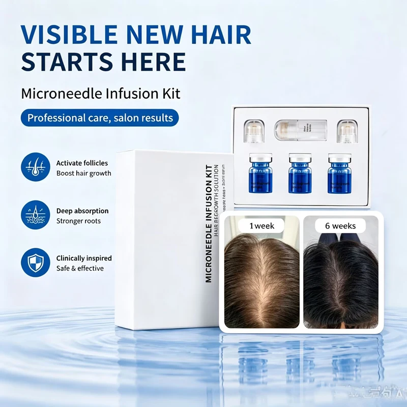 Best Hair Regrowth AHK-CU GHK-Cu Kit Microneedling Deep Nourishing Calming Scalp Serum Strengthen Roots Improve Scalp Health