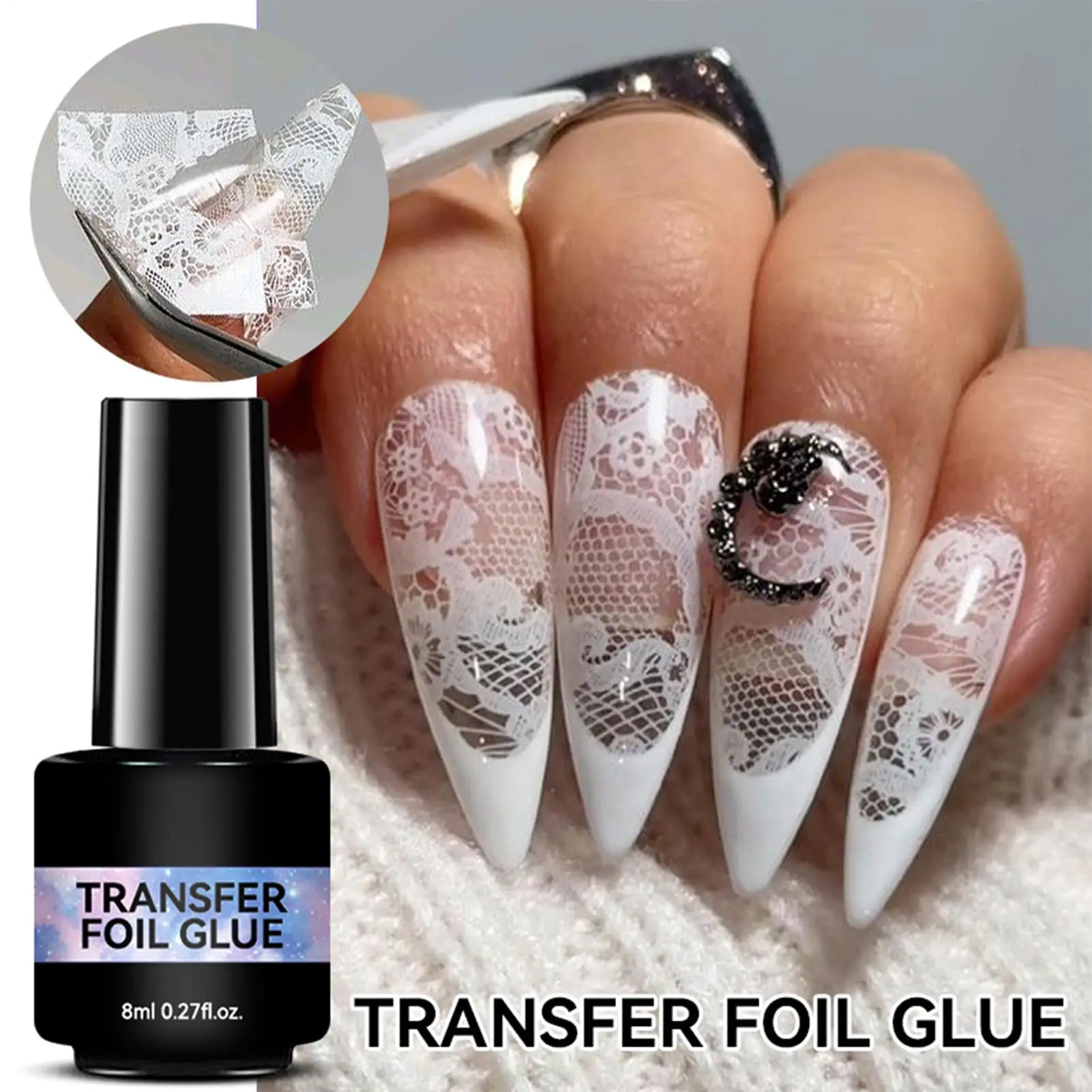 8ml Transfer Foil Glue For Starry Nails Semi-Permanant Varnish For Adhesive Sticker Nail Glue Soak Off UV LED Gel Nails art