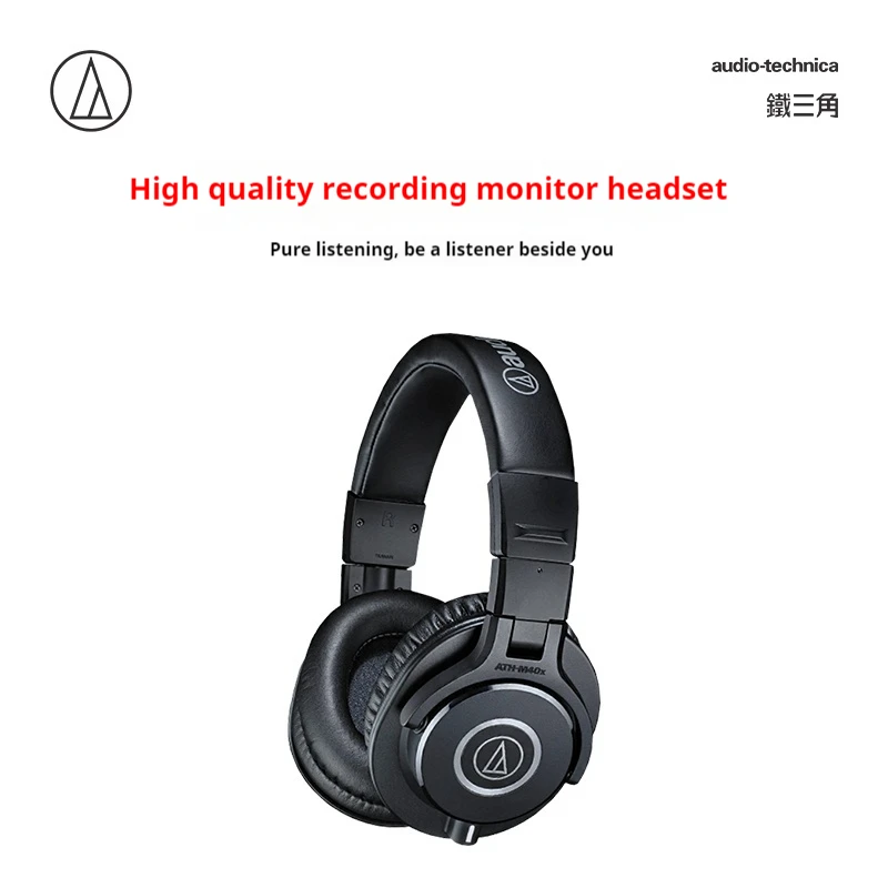 Original Audio Technica ATH-M40X Over-Ear HiFi Headsets Foldable  Professional Monitor Headphones W/Detachable Cables Custom