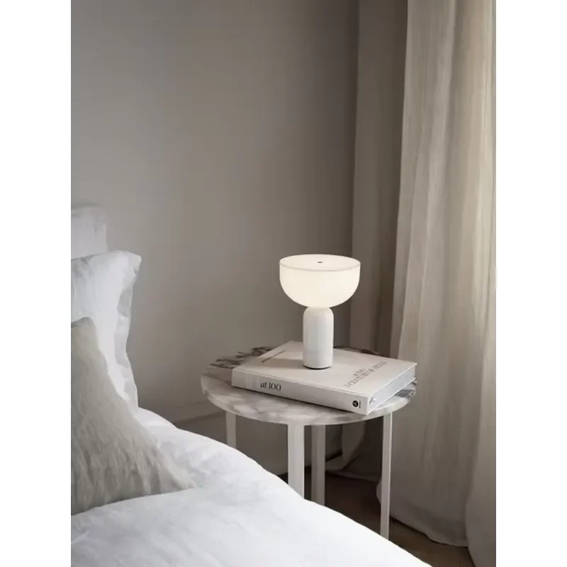 SAIDKOCC Modern Minimalist Rechargeable Desk Lamp Natural Marble Base Nordic Style Table Light for Bedroom Living Room Home