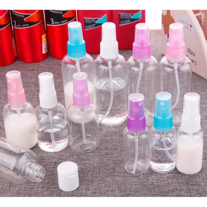 Botellas de Spray vacías transparentes, contenedor rellenable, contenedores de cosméticos vacíos, venta al por mayor, 30/50/100ml, 10 unidades