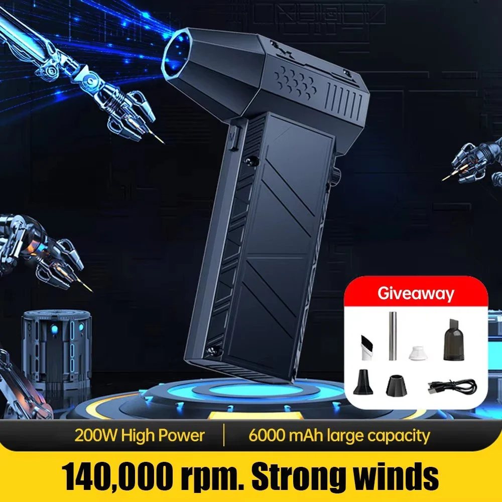 

Type-C X6 Violent Fan 140000RPM Powerful Vacuum Dust Cleaner Fast Charging Strong Winds 53m/s Brushless Turbo Jet Blower New