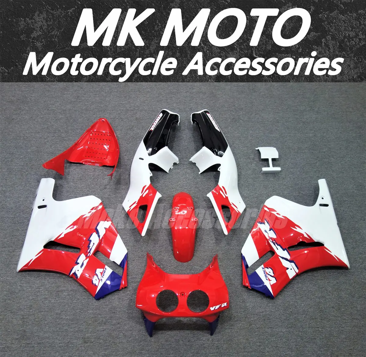 

Moke moto Motorcycle Fairings Kit Fit For VFR400 NC30 1989 1990 V4 Bodywork Set High Quality Abs White Blue Red Blue