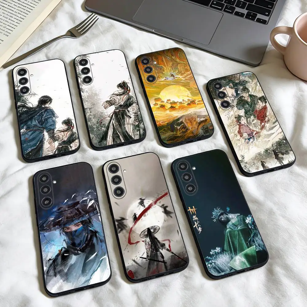

W-Where W-Winds MeetS allover print phone Case For Samsung Galaxy A73,A72,A71,A70,A53,A52,A51,Others Soft Black Shell
