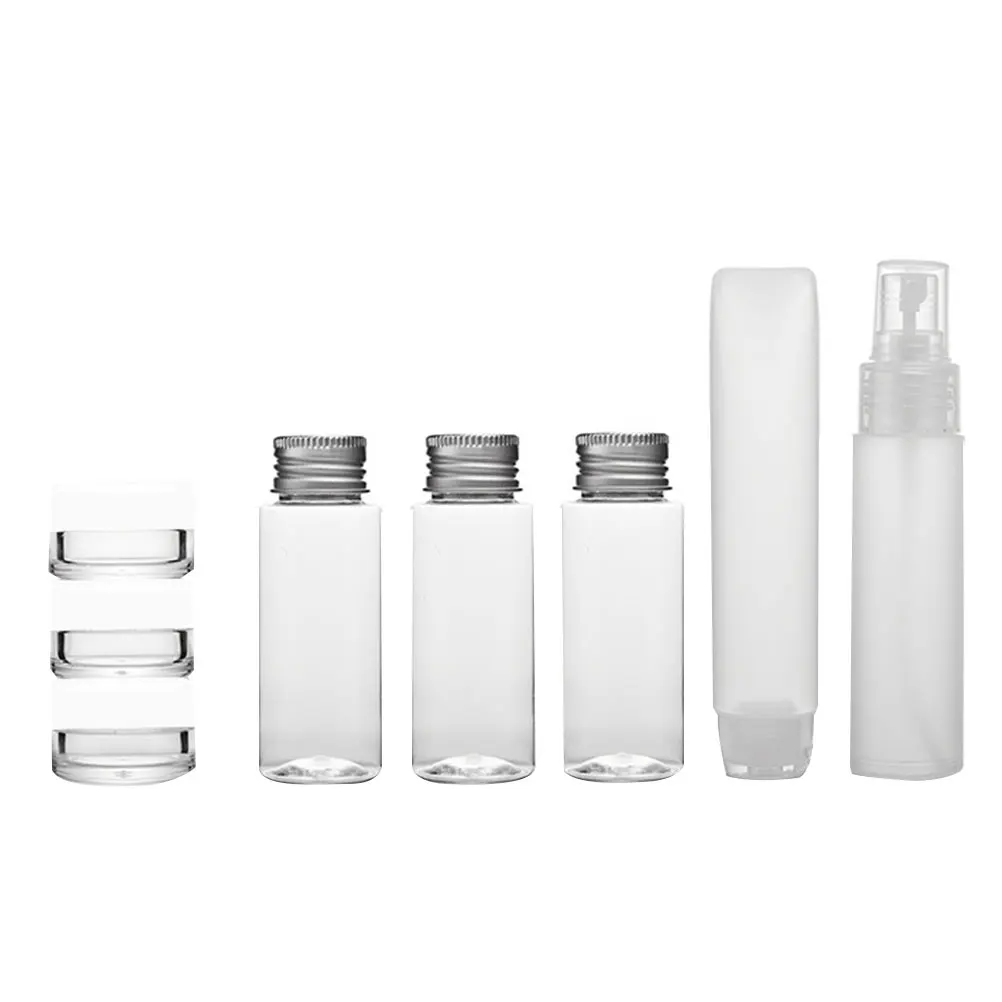 

1 Set/8 Pcs Dispense Bottle Plastic Small Container Cream Lotion Liquid Water Holder Empty Bottle with Zipper Storage Bag for Ho