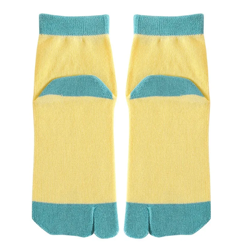 5足組 春夏 カラフル ツートゥ ミッドチューブソックス レディース INS ファッション スプリットトゥソックス 通気性 コットン インビジブルソックス