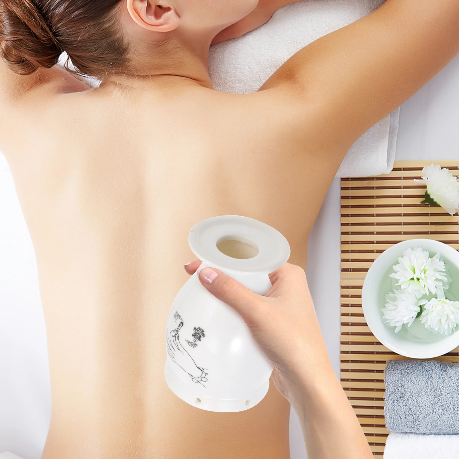 

Ceramic Moxibustion Box Small Heat Tank Portable Moxa Cone Burner for Body Pain Relief Shoulder Neck Joint Moxa Cup