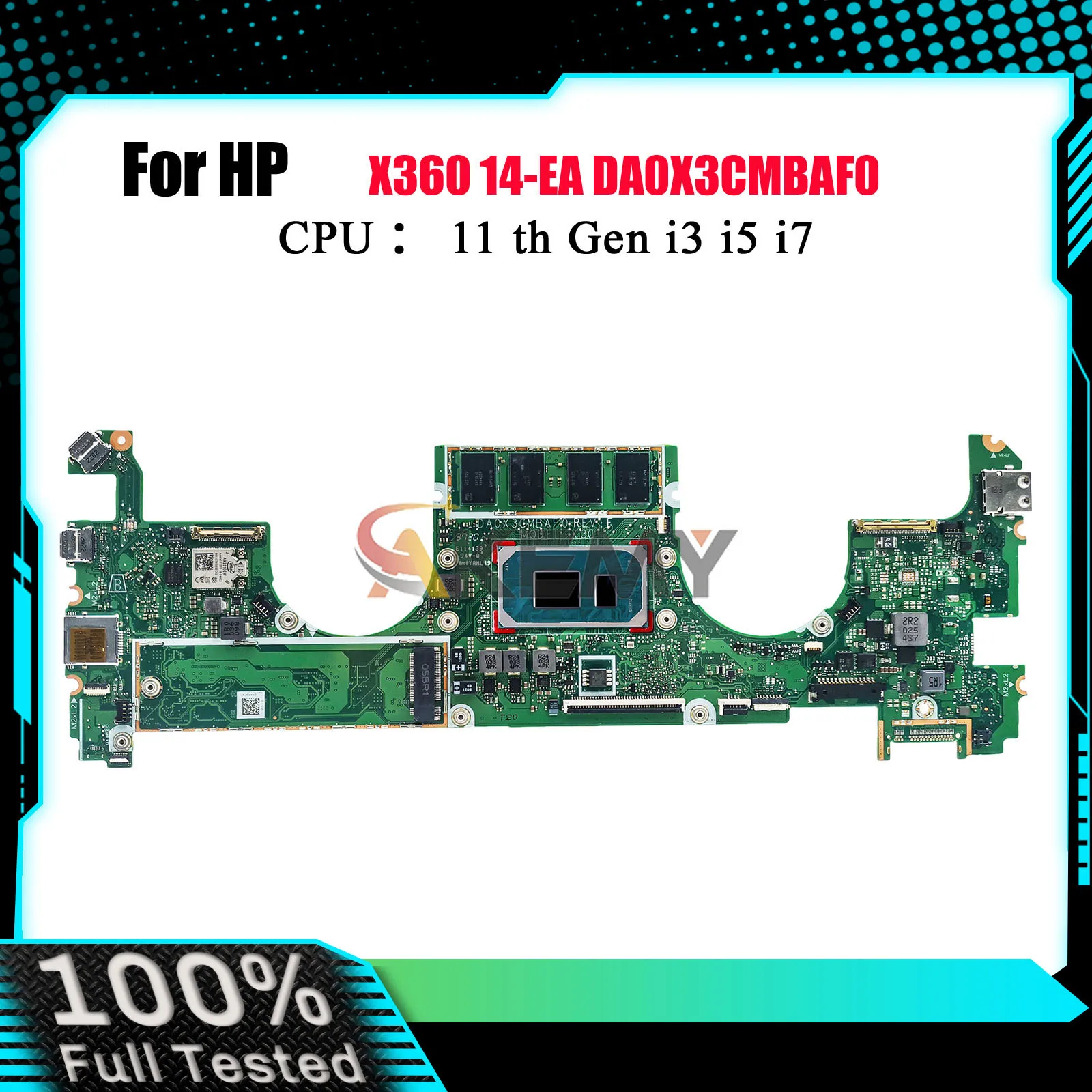 

DA0X3CMBAF0 Материнская плата для ноутбука HP Spectre X360 14-EA с процессором i5 i7 11-го поколения 8 ГБ 16 ГБ ОЗУ M26865-601 100% полностью протестирована