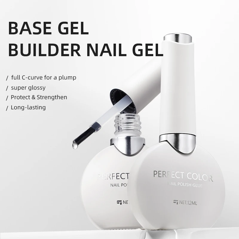 PERFEKTE FARBE Gel-Gel-Decklack- und Unterlack-Set – glänzender Decklack, langlebiger Hochglanz, Soak Off LED-Nagellampe mit Gel-Basis