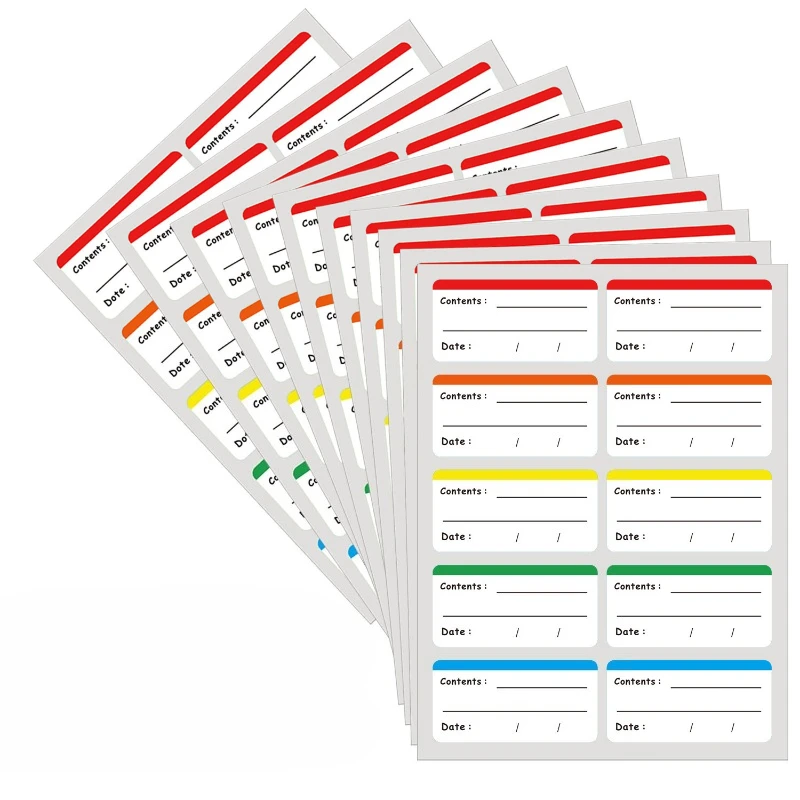 

100/200 pieces of color frozen label storage label stickers, detachable refrigerator stickers for food containers