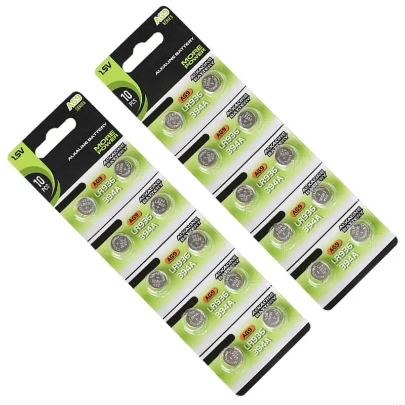 F62C 10pc/20pc AG7/AG8/AG9 Alkalin -Knopfzellen 1,55 V Zuverlässige Leistungsquellen Batterie für Hörgeräte und medizinische