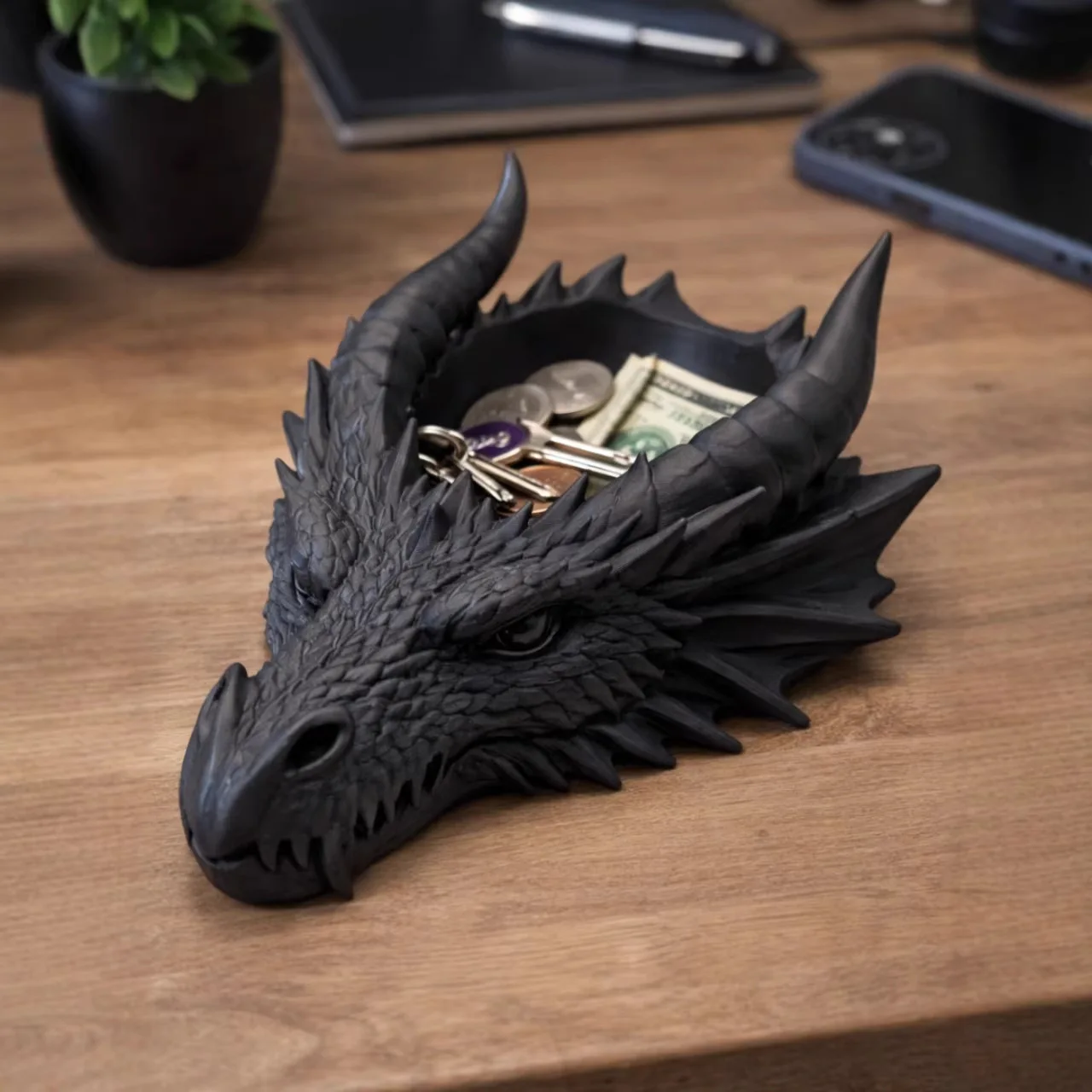 

Подставка для игральных костей в готическом стиле, 3D-печать, форма дракона, металл и полимерная смола, для DND RPG, декор для дома, 18x15x8.5 см