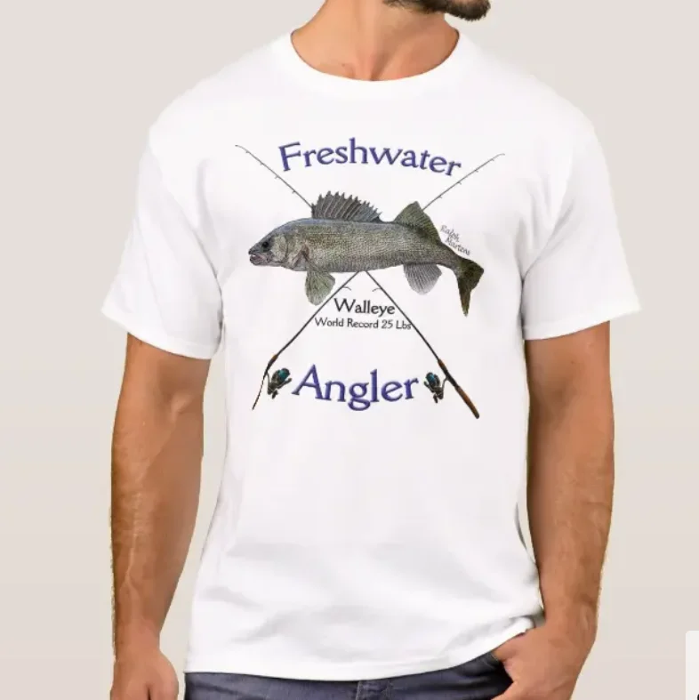 

Walleye Freshwater Fishing Fisherman Angler Gift T-Shirt. Summer Cotton Short Sleeve O-Neck Mens T Shirt New S-3XL