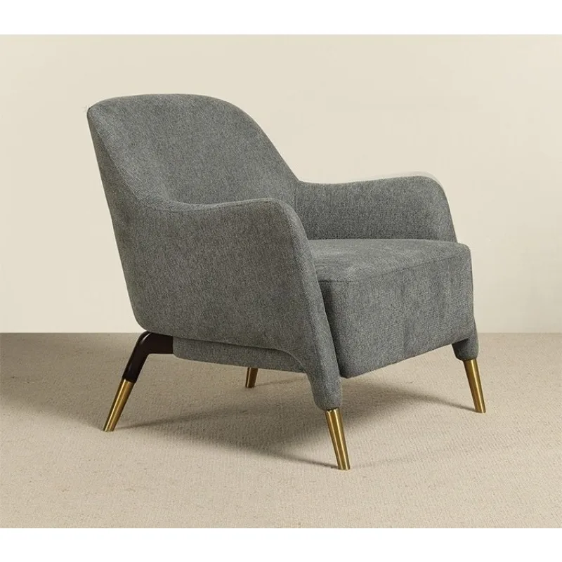 Living room fabric soft bag solid wood leisure chair single sofa