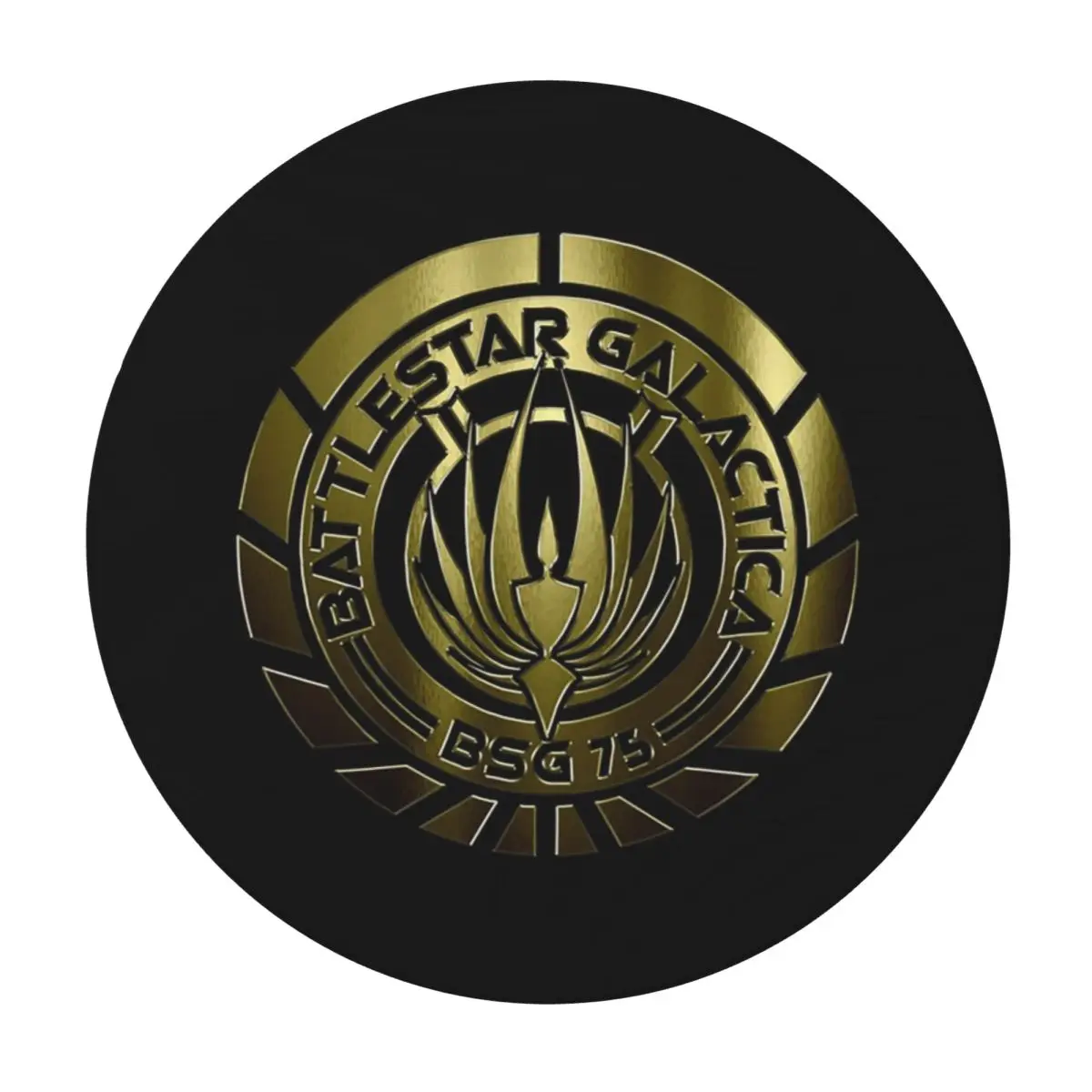 Battlestar Galactica Crest (Metal) Waterproof Round Tablecloth Oilproof Table Cloth for Kitchen Events Dining Table Cover