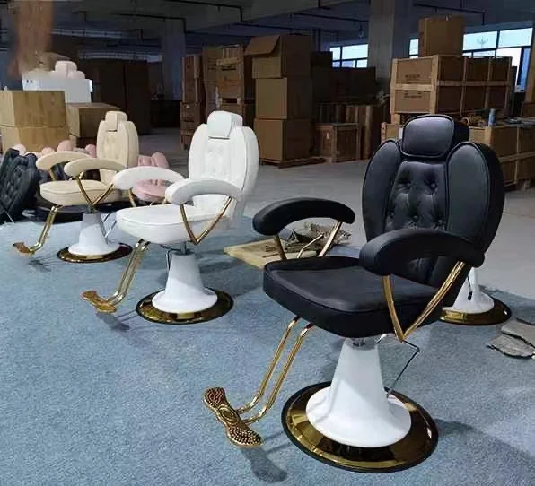 New Design Cream Color Hot Sale Modern Barber Salon Styling Chair Hairdressing Chair Saloon Chairs For Beauty Salon