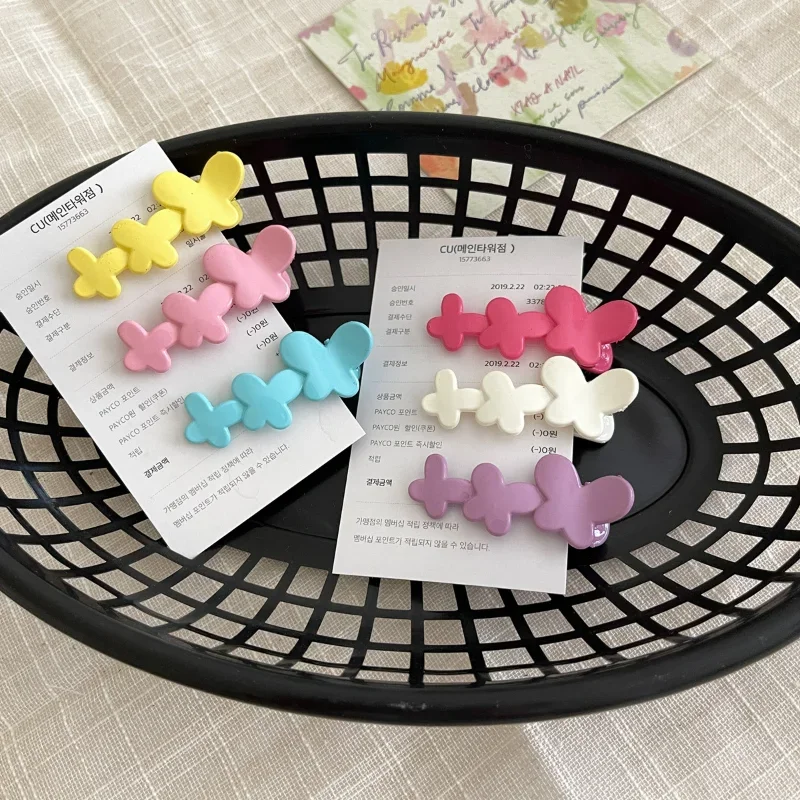 

2pcs/set Korean Trendy Cream Candy Butterfly Hair Clips Summer Sweet Insect Barrettes Y2k Hairpin Hair Accessories for Girls