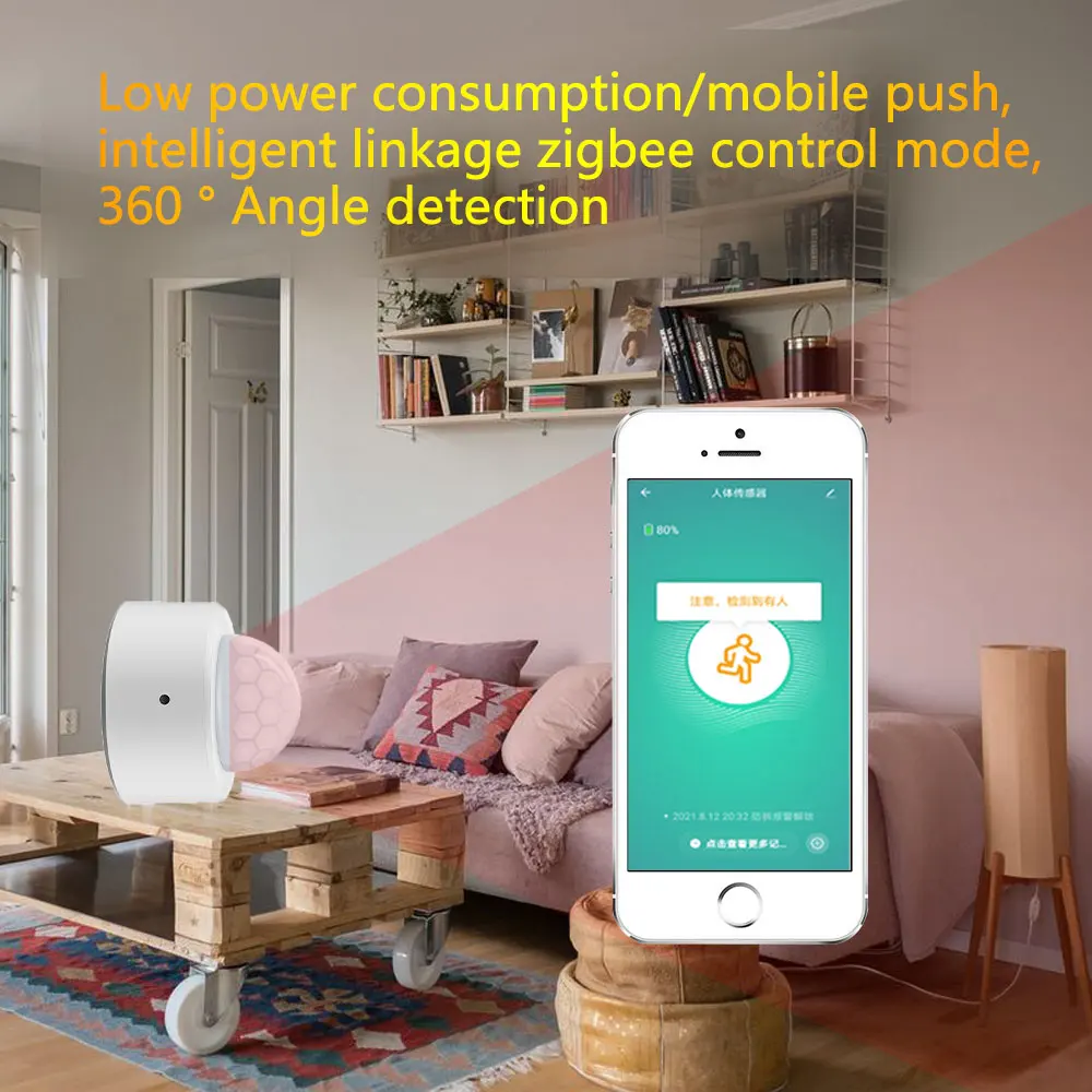 Tuya Smart Zigbee PIR Motion Sensor Detector Infrared Sensor Battery Powered Or USB Powered to Work with Smart Life Google Home