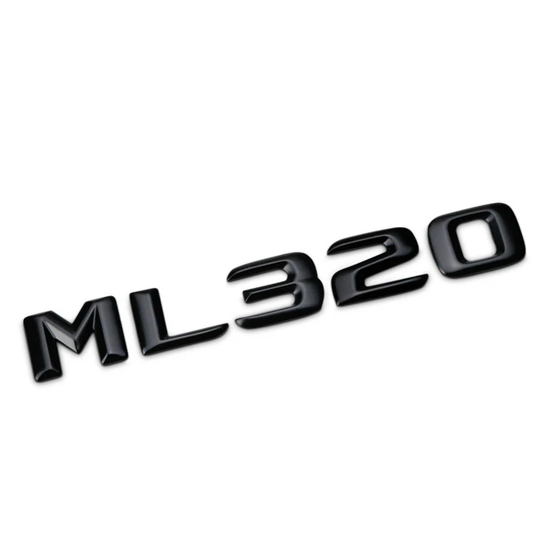 3d ABS Black Chrome Car Letters Trunk Emblem Badge For ML250 ML270 ML300 ML320 ML 350 500 Logo Sticker Accessories