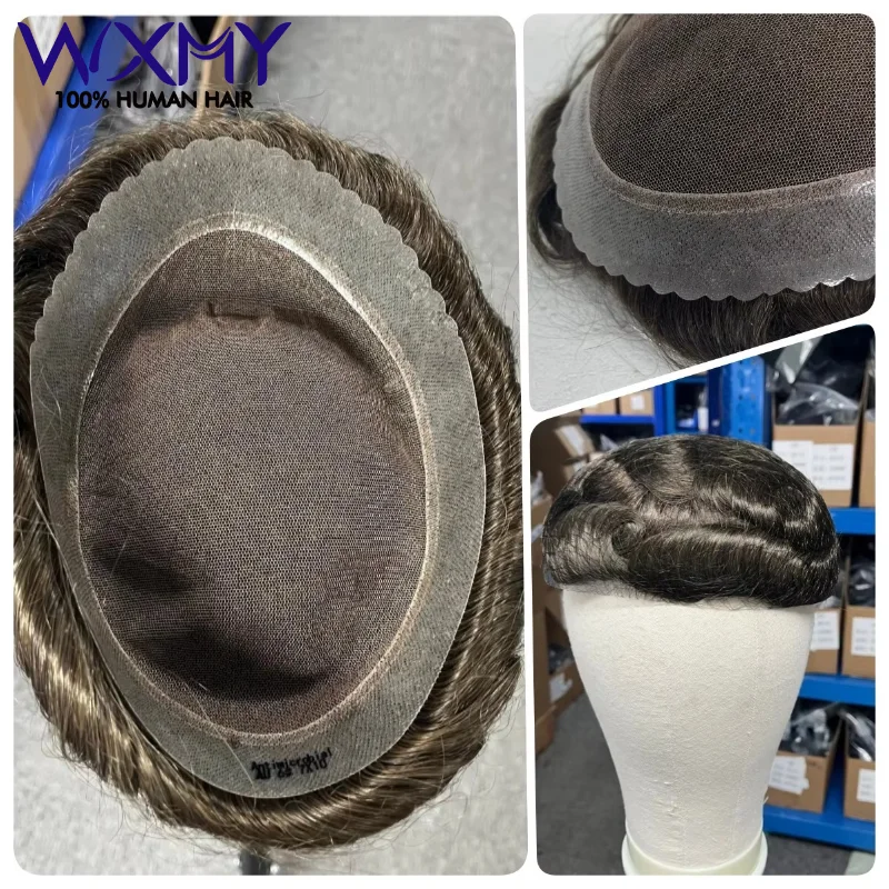 

Мужской парик-накладка из натуральных волос на дышащей полиуретановой основе (система замещения волос) для мужчин, Австралия