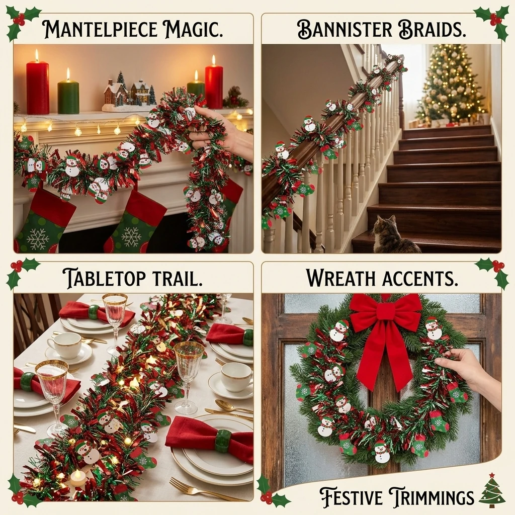 Noel Tinsel Garland Noel Baba - Tinsel Garland Decoration incelemesi ve fiyatı