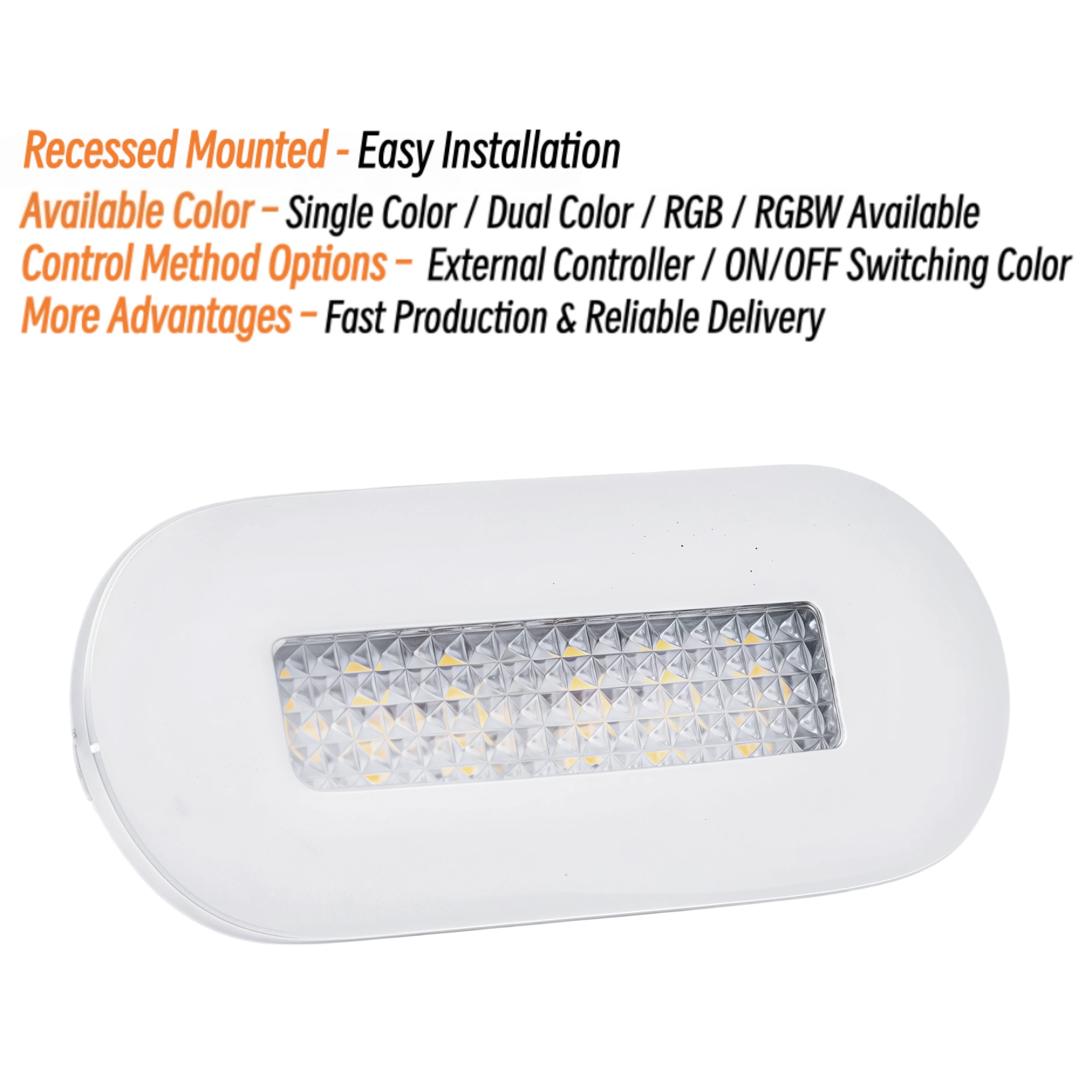3W Recessed LED Courtesy Light Boat 12V Marine 316 Stainless Steel Waterproof Deck Step Light for Yacht Cockpit Cabin Walkway