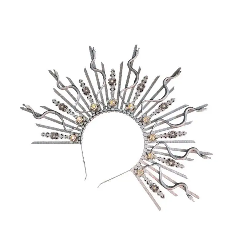 

R1WE Adjustable Snake Head Crown Hair Accessory for Women Perfect for Adding a Touch of Mythical Charm to Any Styles Outfit