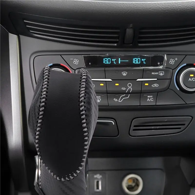 Best-Selling Car PU Carbon Look Gear Shift Knob Cover For Ford Ecosport Escape / Fusion /C-Max Energi Wagon / Fiesta / Focus