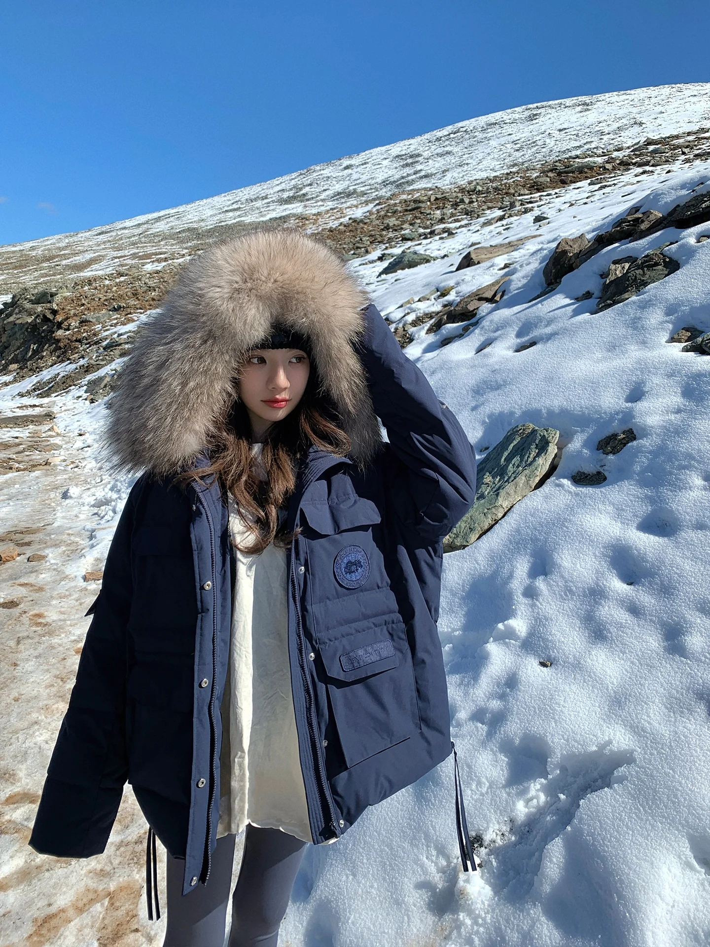 

Sasa Faion North Island Parker 90 Goose down Jaet Outdoor Windbreaker Coat Large Fur Collar Outerwear Women's Winter Coat