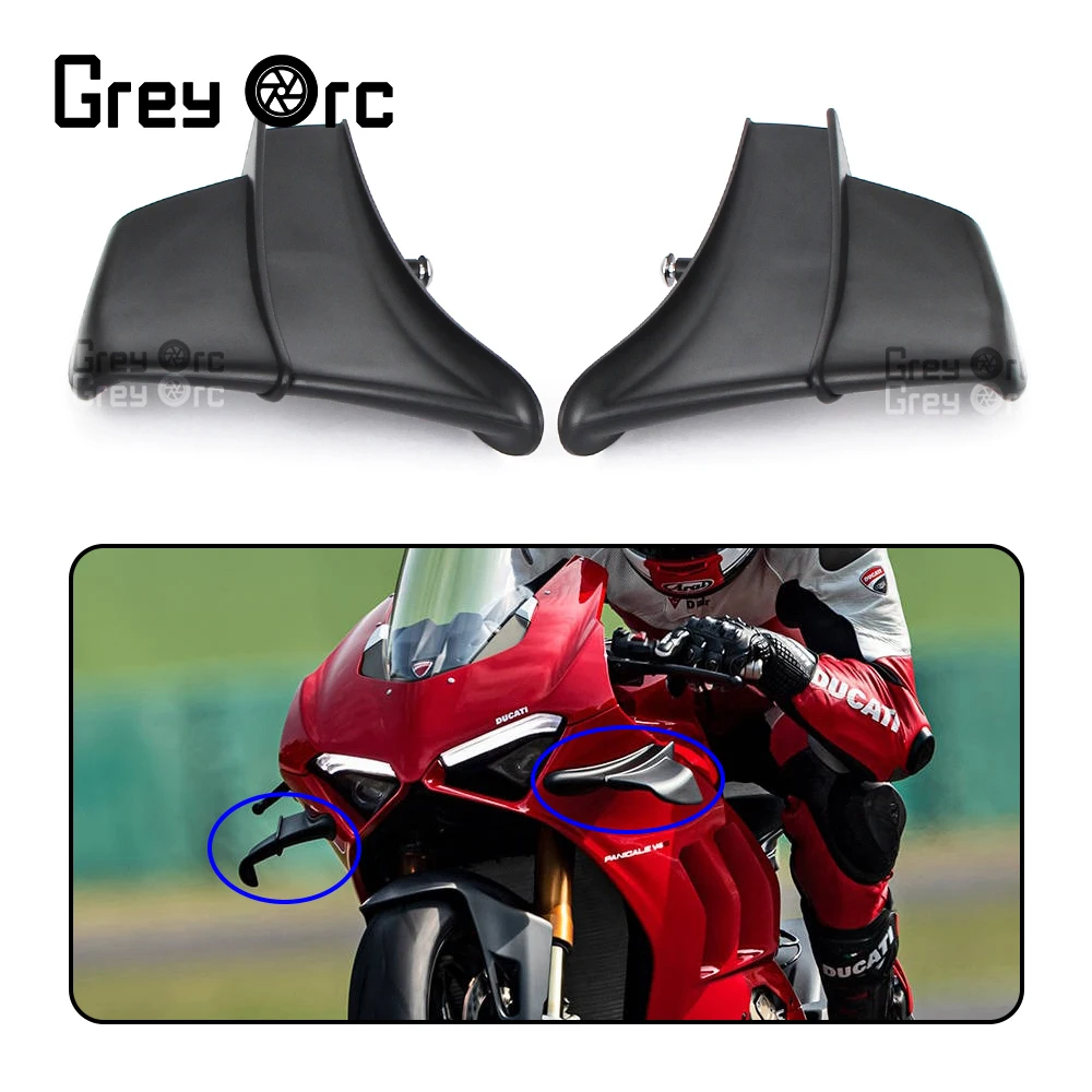 

Winglet Wing Kit Spoiler Deflector Cover Motorcycle Front Aerodynamic For Ducati Panigale V4 V4S V4R 2018 2019 2020 2021