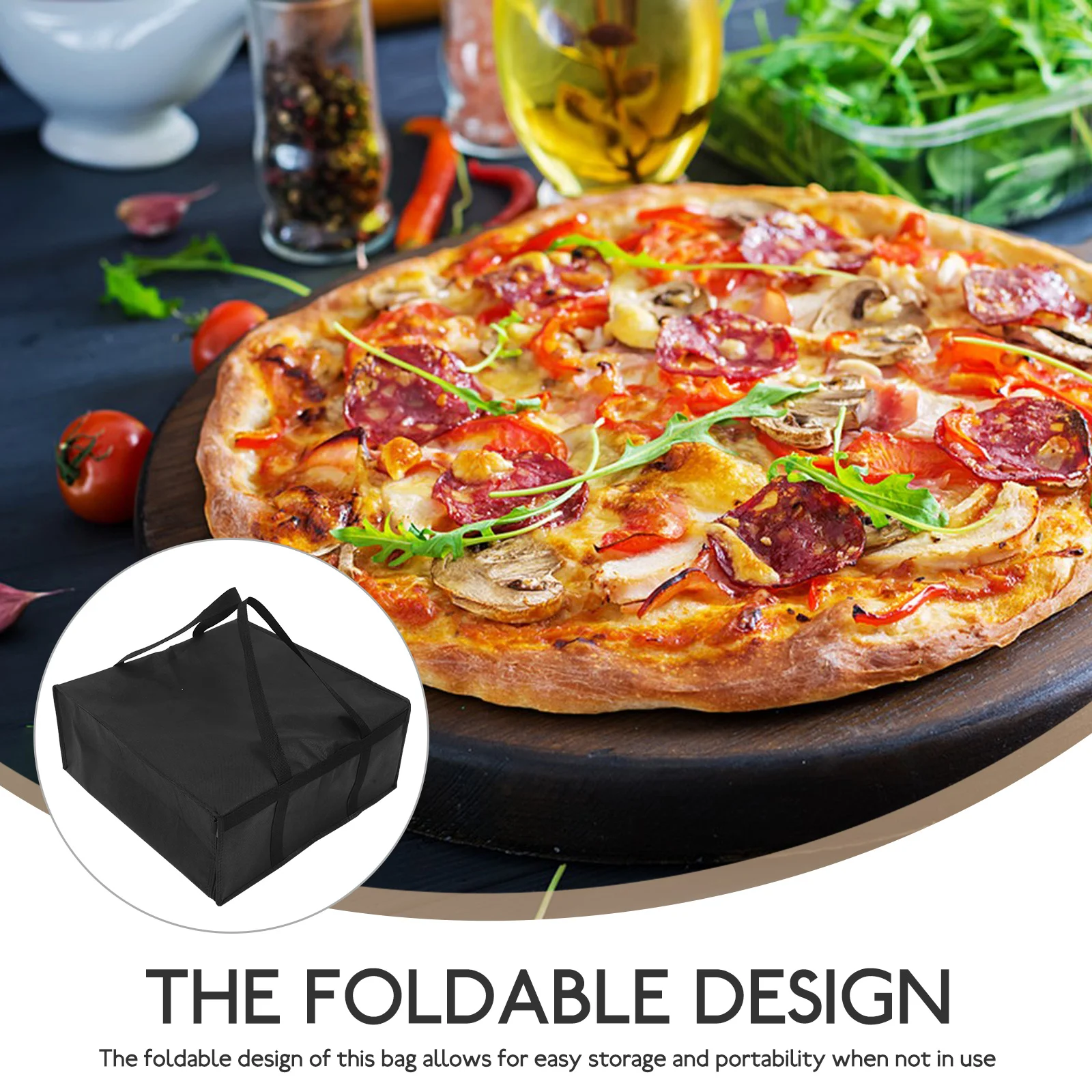 

Insulated Delivery Bag 50x50x20 5cm Large Capacity Takeout Food Bag Non Woven Foldable Portable Grocery Cooler Zipper Thermal