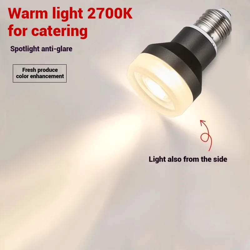 

E27 LED Spotlight Bulb 220V Anti Glare COB Side Luminous Decorative Light Bulbs for Restaurant Lighting Comfortable Warm light