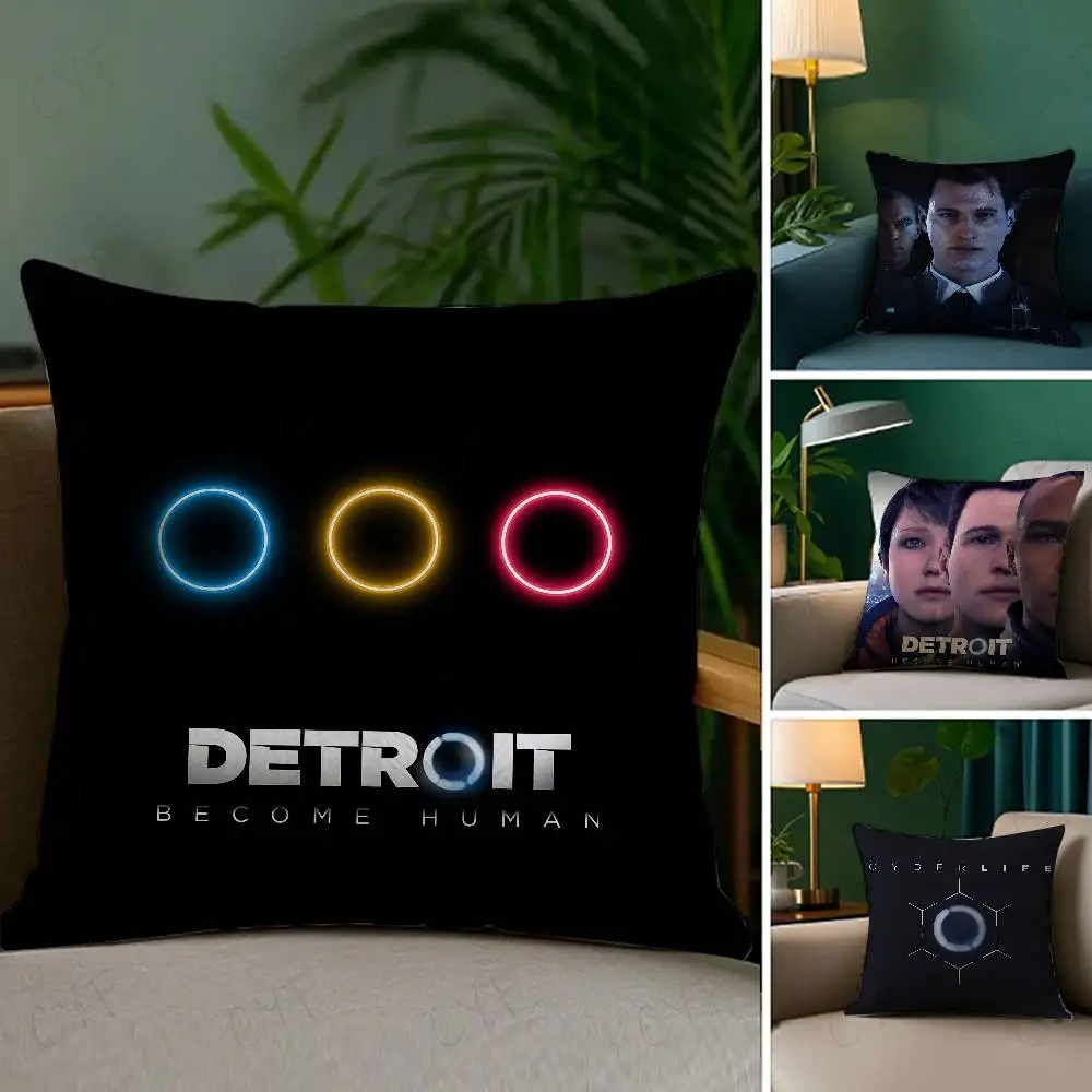 

Hot Game D-Detroit Become Human Pillow Case Custom Printed Brushed Fleece Pillow, Baby Skin-Touch, Eco-Friendly Dye-Sublimation