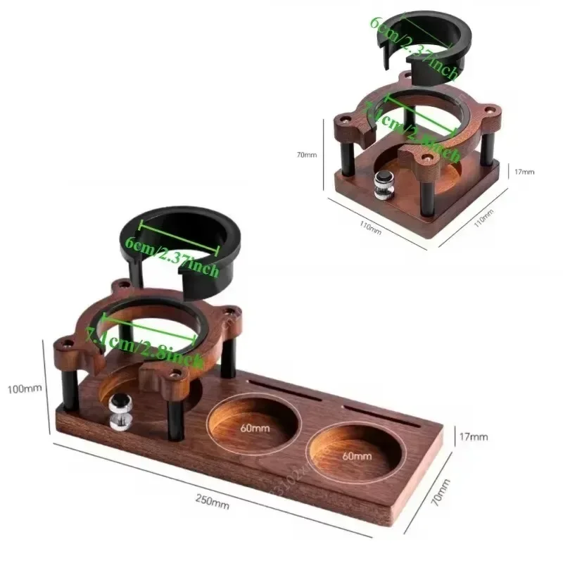 خشب متين سدادة قهوة حصيرة حامل Portafilter حامل قاعدة متعددة الوظائف اسبريسو تدك الرف باريستا ملحق 51/53/54/58 مللي متر