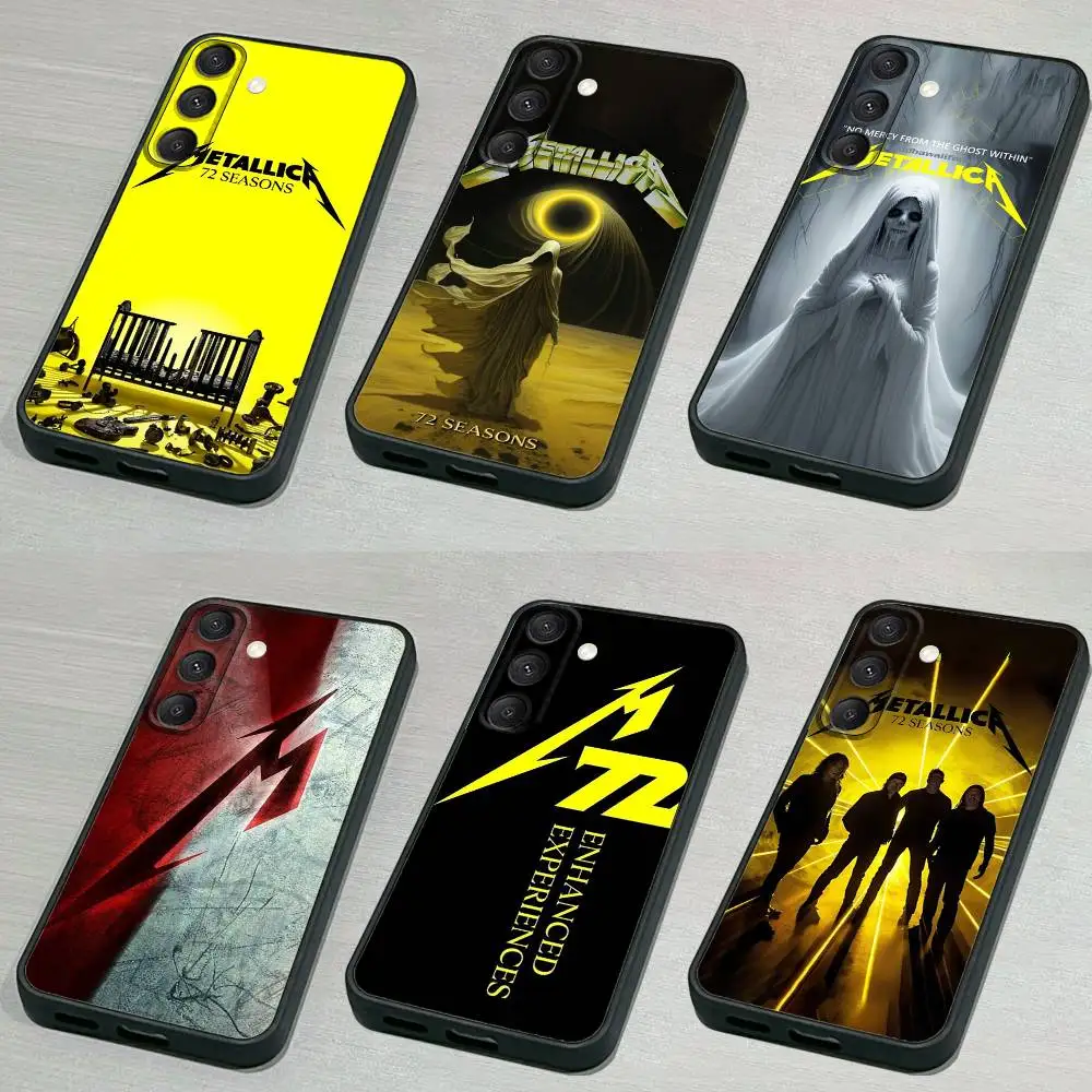 حافظة هاتف S-sasons M-metallicaS 72 لهاتف سامسونج S 25,24,23,22,30,21,10,9,Ultra,Plus,Lite,FE,4,5G حافظة ناعمة سوداء
