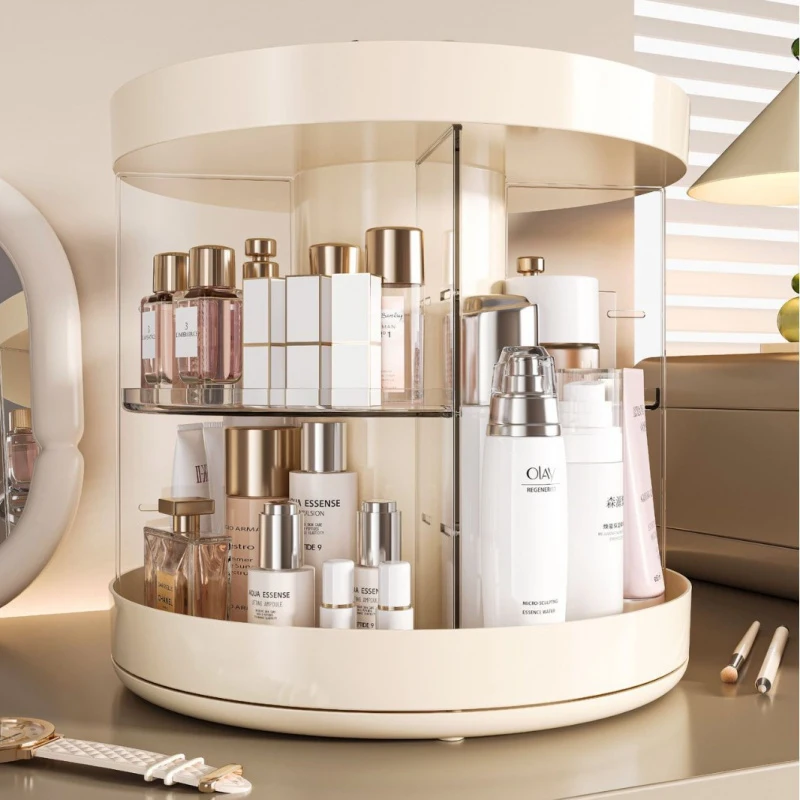 Nouvel Organisateur Cosmétique Rotatif à 360° en Acrylique Transparent Multi-Niveaux Grande Capacité pour Maquillage, Idéal pour Coiffeuse, Salle de Bain, Bureau