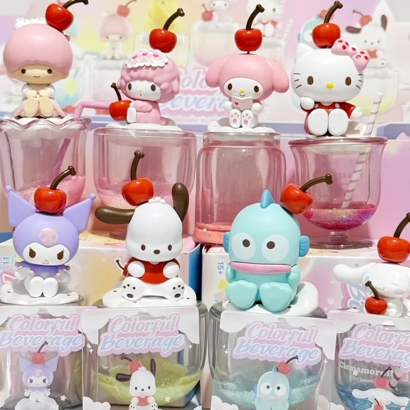 Горячая новинка, оригинальные персонажи Sanrio, красочная серия для напитков, слепая коробка, Kawaii Pendentif Botie Niesprises, подарок «Hello Kitty My Girl»