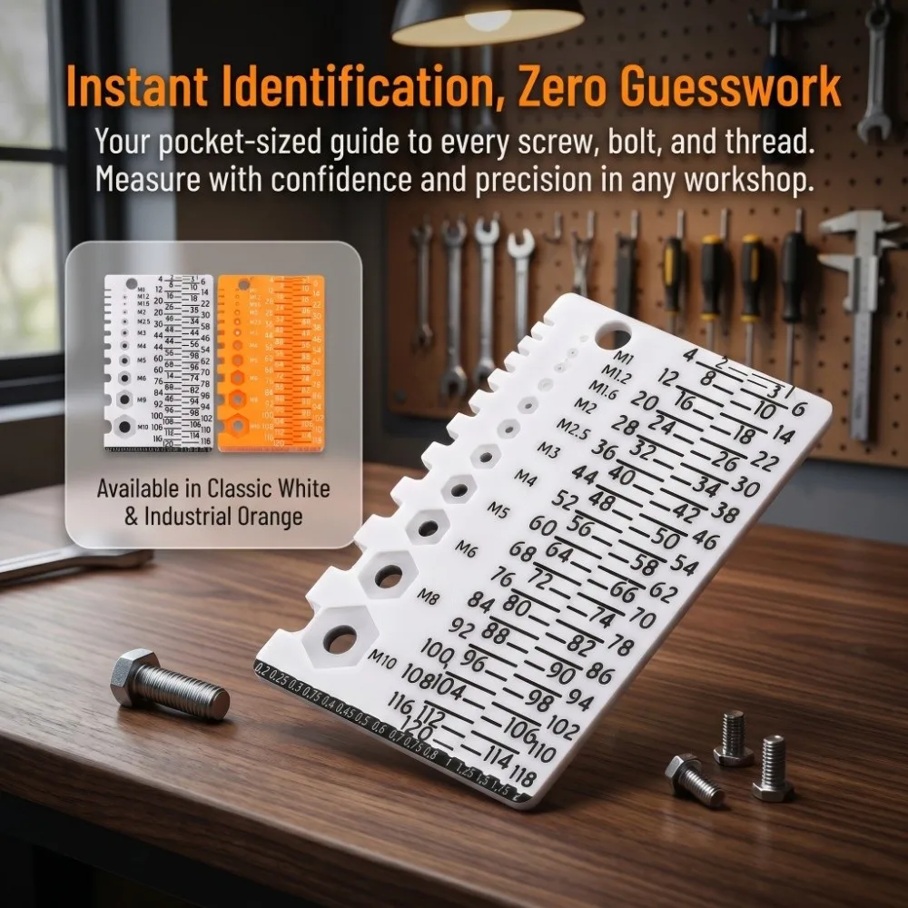 Portable Screw Measuring Tool Easy Use Precision Thread Checker M1-M10 Specifications Multifunctional Size Gauge Studio Needed