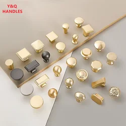 Handles Drawer Cabinet Furniture Kitchen Handles for Cabinet Knob Door Drawer Furniture Kitchen Golden Single hole Zinc alloy