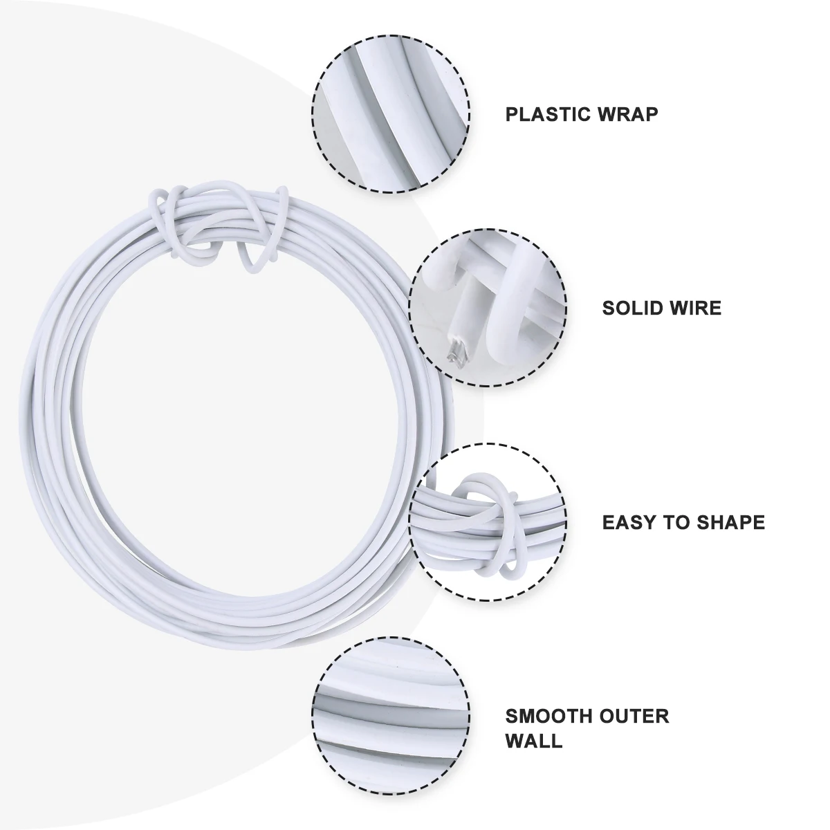 

10M 2.5Mm White Bendable Iron Wire Green Plastic Coated Durable Metal Wire For Garden Plants Climbing Frame Fastening Wrapping
