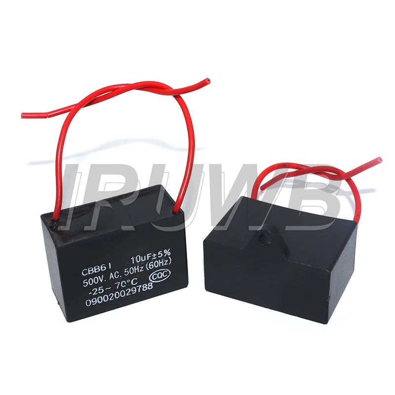 CBB61 Fan Capacitor 450V Ceiling Fan Motor Run Rectangle Capacitor CBB 61 1UF 1.2UF 1.5UF 2UF 2.5UF 3UF 4UF 5UF 6UF 10UF