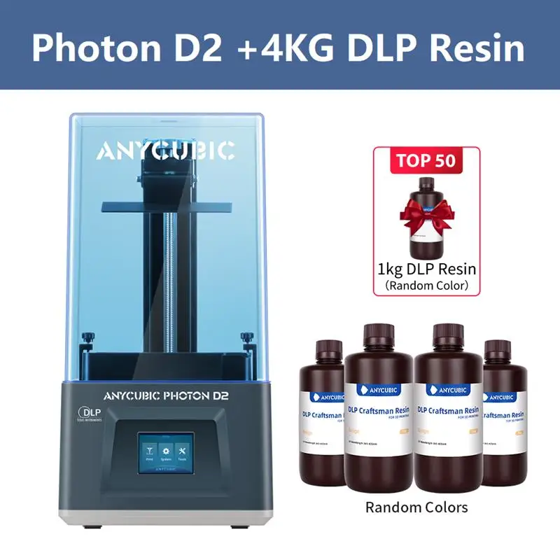 2025. D2 DLP 3D Printer Double Algorithms Ultra High Resolution 3D Printing 20000-hours Usage Lifespan 5.9 Inches