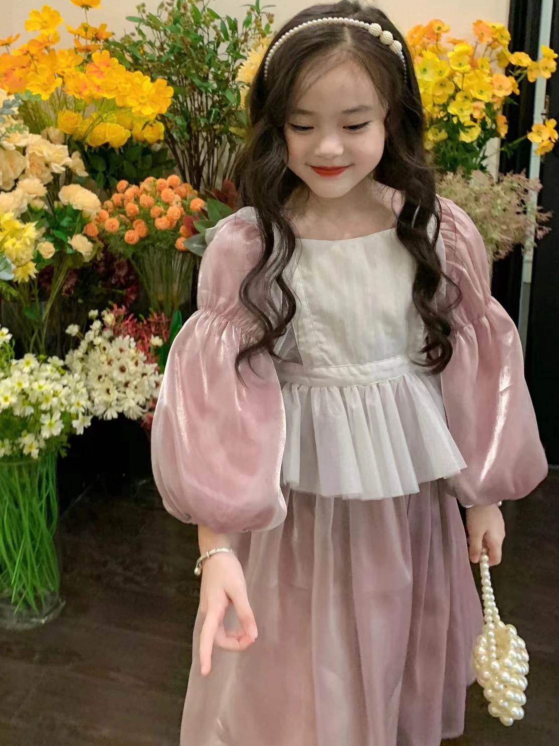 princ-dr-for-girls-long-hair-bubble-sve-children's-dr-birthday-girl's-dr-kids'-faion-autumn-season-pure-color