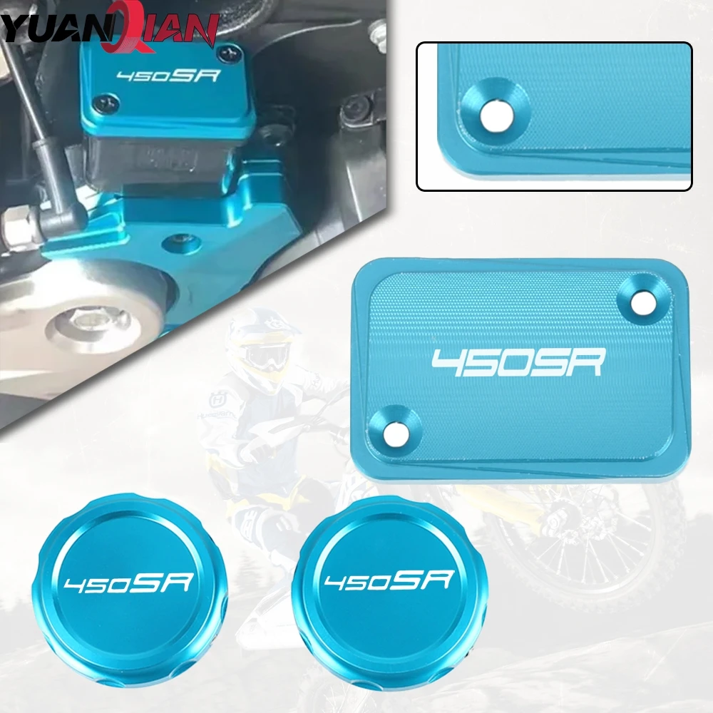 

FOR CFMOTO CF MOTO 450SR 450 SR 2022 2023 2024 Motorcycle Aluminum Front & Rear Brake Clutch Fluid Reservoir Cover Cap Protector