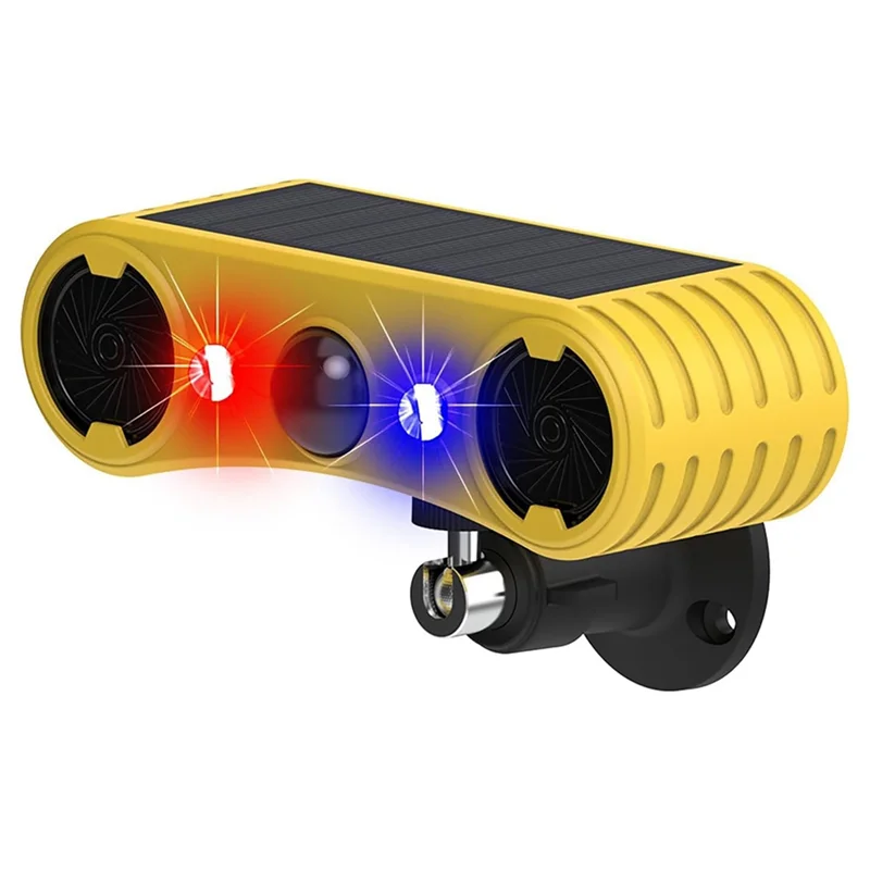 SQPP-alarma con Sensor de movimiento Solar, luz de advertencia para exteriores, sistema de alerta de seguridad de 13 sonidos, repelente de animales para granero de granja