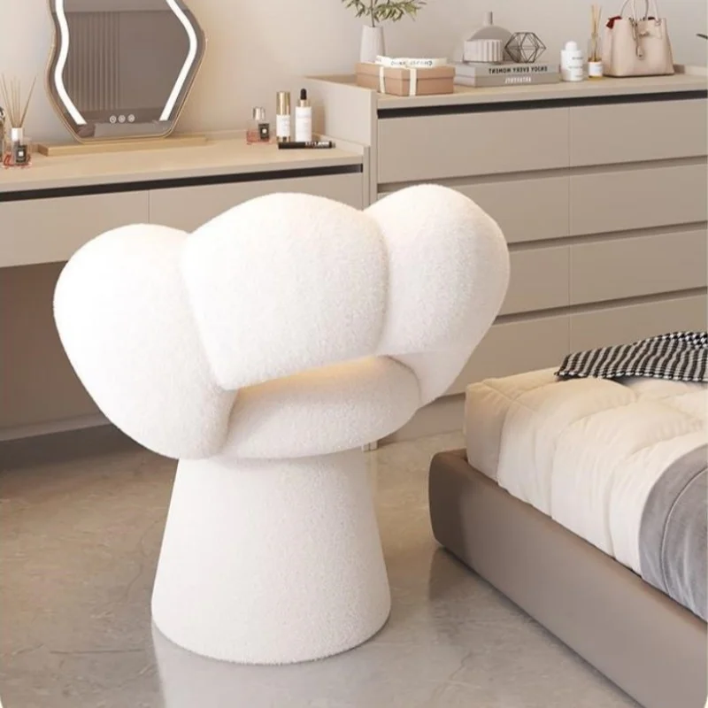 Home Makeup Chair with Lumbar Support Soft Petal Backrest Vanity Dressing Chair for Home Furniture Light Luxury Petal Chair image 4