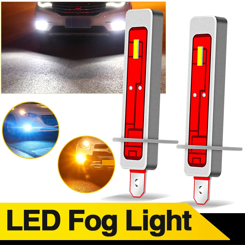 

2 шт. H1 противотуманные фары, светодиодные лампы для фар, мини-лампа, размер 1:1, автомобильный светодиод Plug & Play 3000K/6000K/8500K 12V 4000LM, желтый/белый/ICE Blue